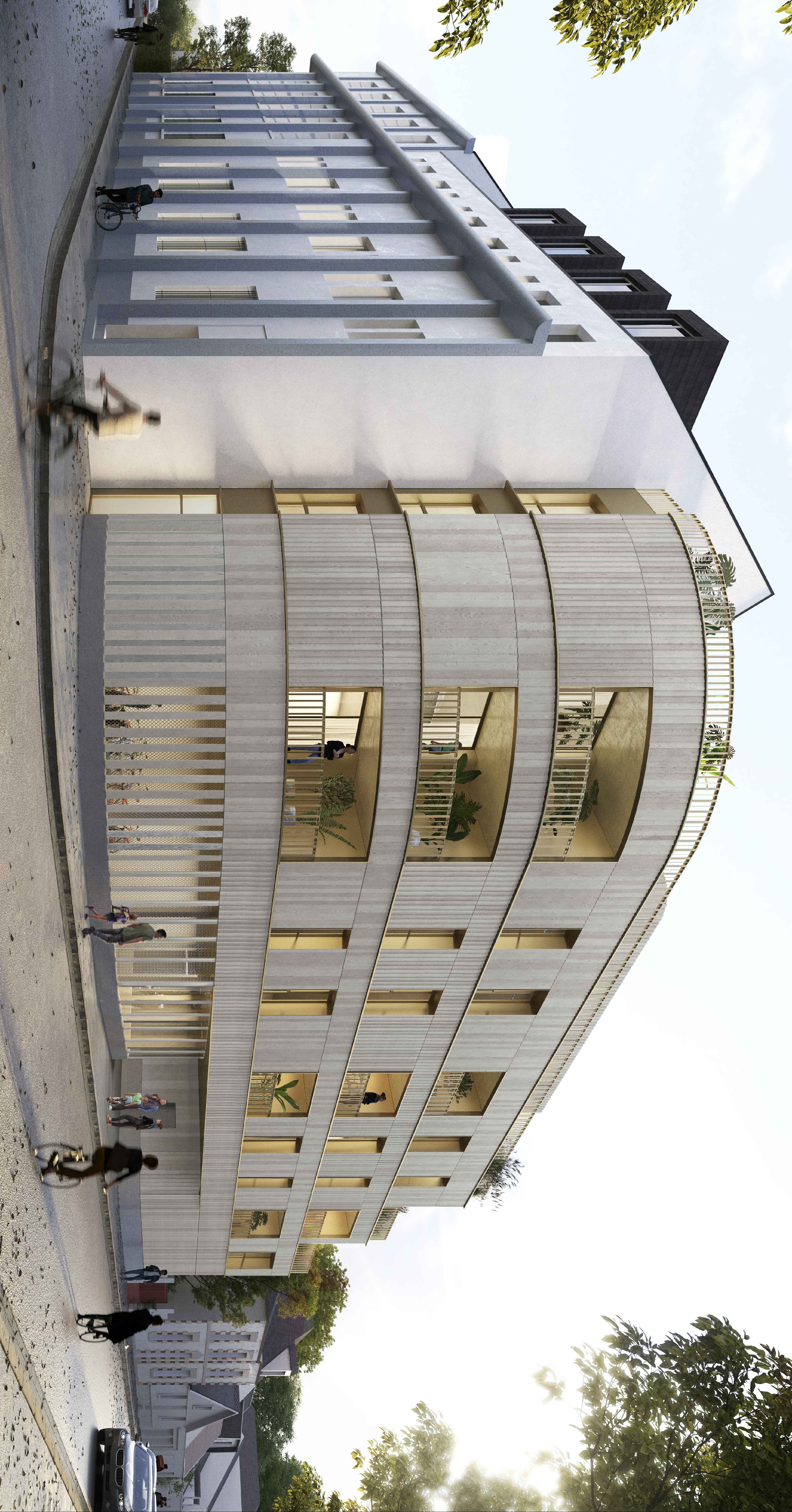 logements collectifs façade bois